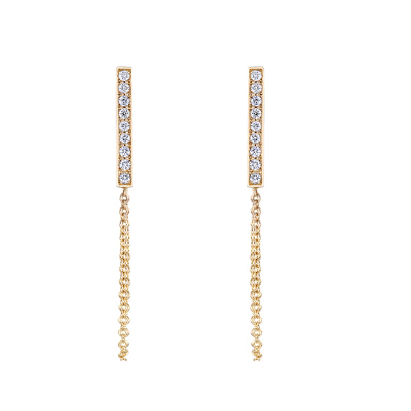 Diamond Bar Earrings