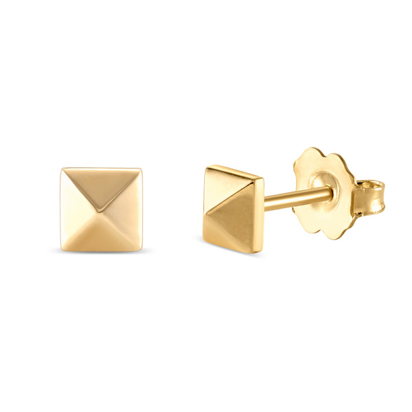Large Gold Pyramid Earrings 14ky