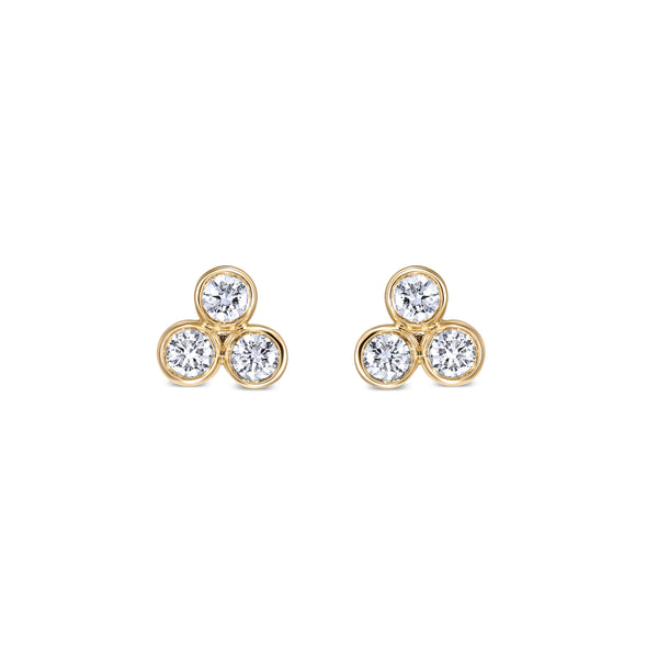 Trio Diamond Gold Earrings