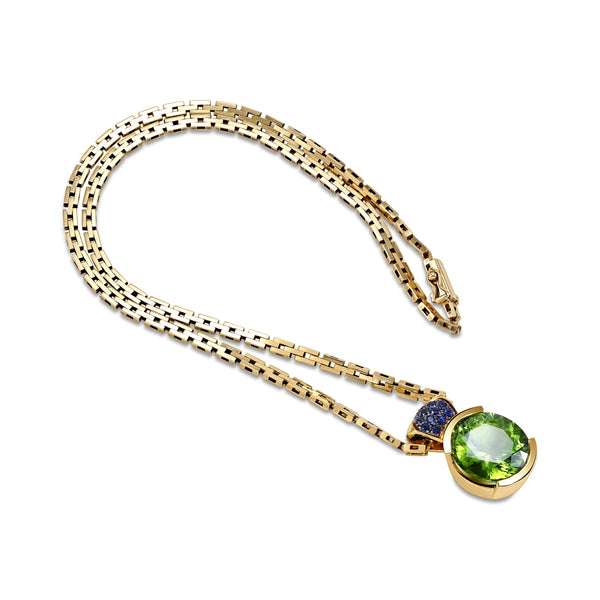Peridot and Sapphire Pendant
