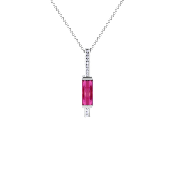 Pink Tourmaline and Diamond Pendant