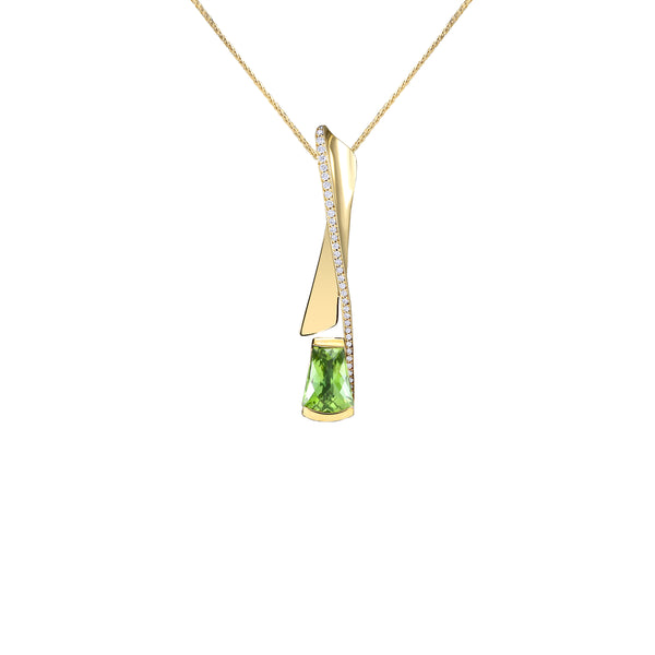 Yellow Gold Peridot Pendant