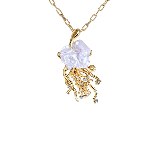 Jellyfish Biwa Pearl Pendant