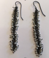 Catkin earrings Pearl and Ox Silver