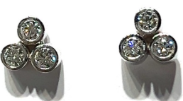 3 Diamond Stud Earrings