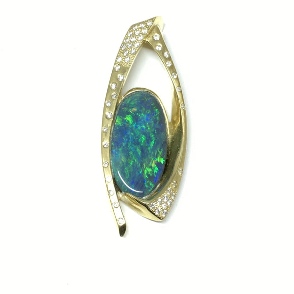 Opal and Diamond Pendant