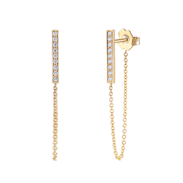 Diamond Bar Earrings