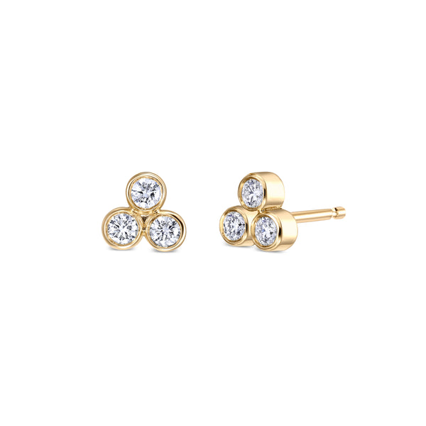 Trio Diamond Gold Earrings