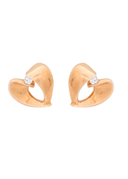 Rose Gold Diamond Heart Earrings